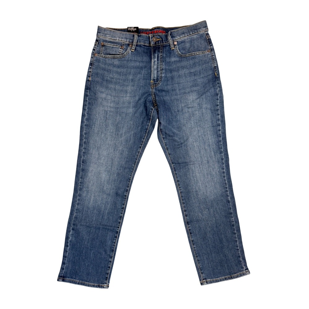 Lucky Brand 410 Athletic Straight Jeans Mens 32x30 Blue Stretch Denim Mid‎ Rise